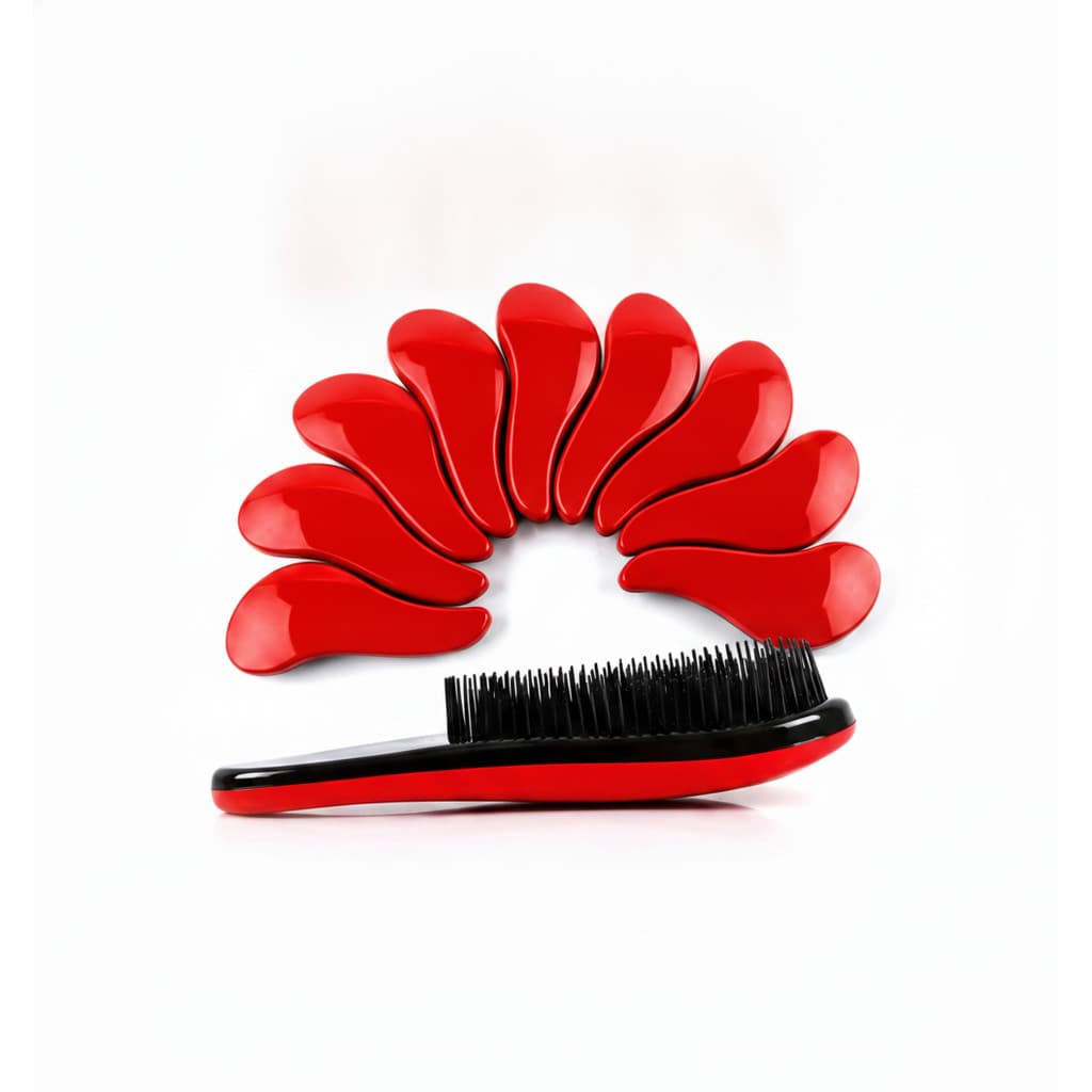 Kit 20 Escovas Mágicas Vermelhas Desembaraçantes – Anti Frizz, Para Todos os Tipos de Cabelo