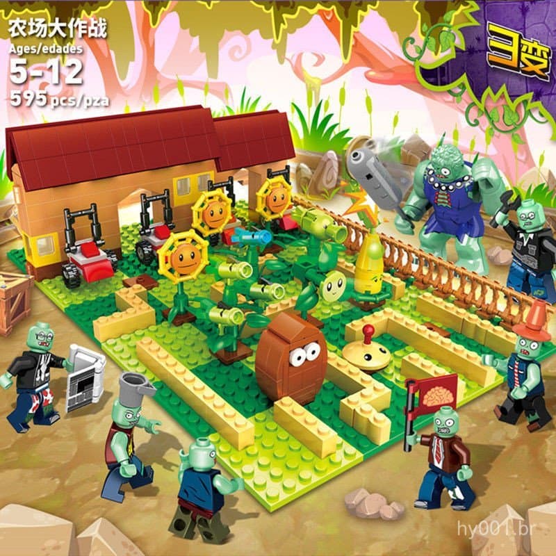 Blocos de Montar Plants vs Zombies - Planta Piranha, Brinquedo de Montar, Presente para Fãs e Crianças, Pronta Entrega N