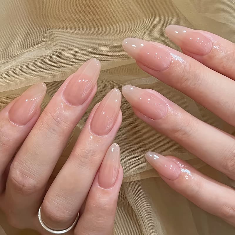 Unhas postiças artesanais em cor nude, estilos curtos e médio-longs, novo modelo 2026, acabamento de alta qualidade, unh