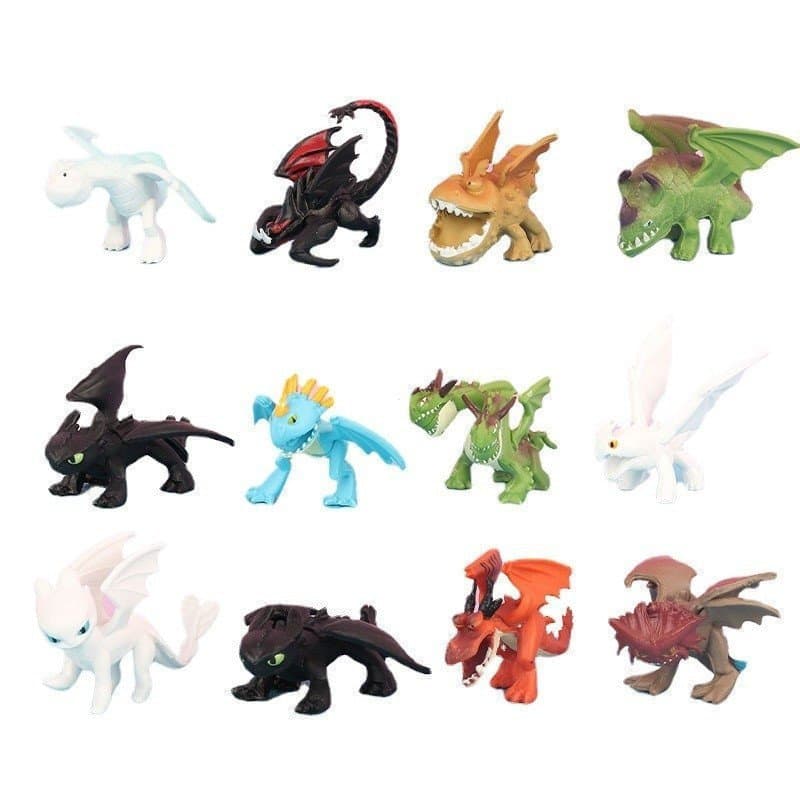 Conjunto de brinquedos realistas e colecionáveis "Como Treinar Seu Dragão", modelo de mini figura, equipado com S0XD OPK
