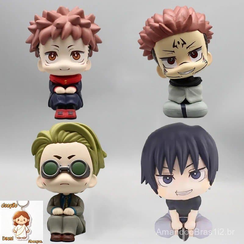 10cm Jujutsu Kaisen Toji Figura Itadori Yuji Lookup Bonecas Ryomen Sukuna Estatueta Nanami Kento Sentada PVC Modelo Brin