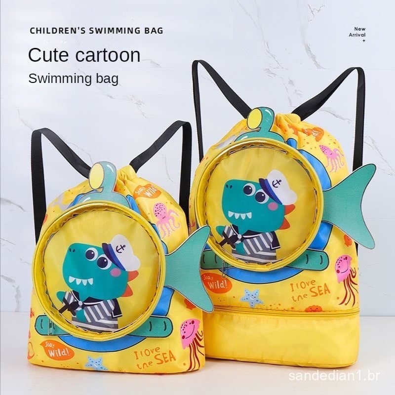 Bolsa de Natação com Separação de Seco e Molhado, Impermeável, Mochila de Praia, Bolsa de Armazenamento para Crianças I6