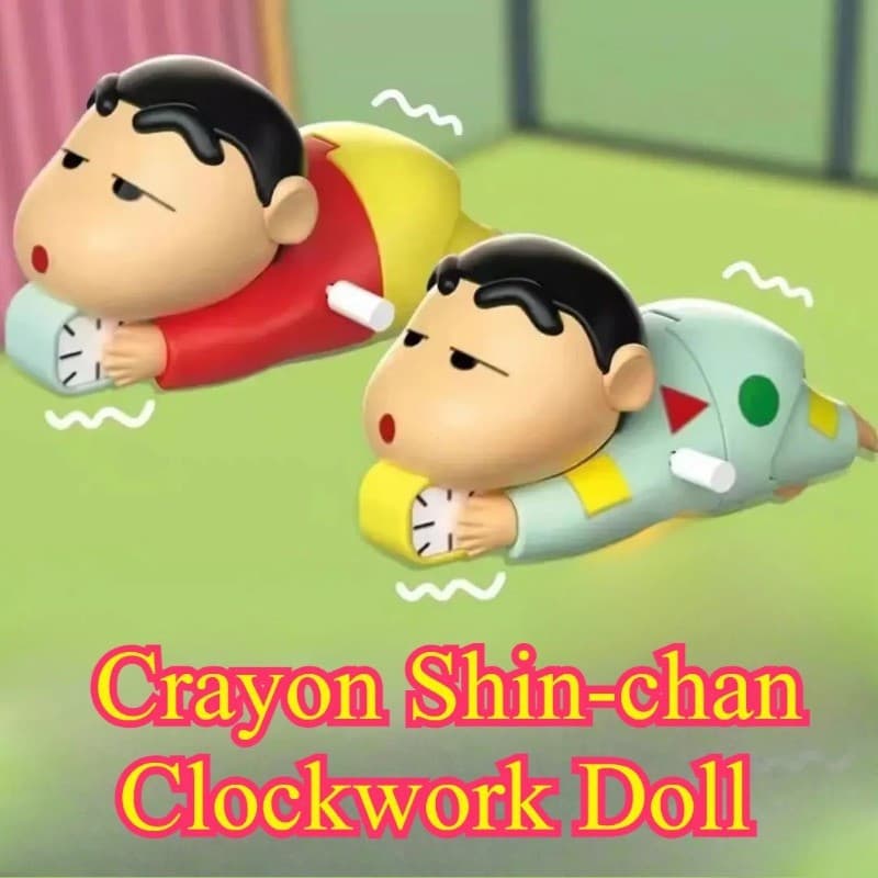 Crayon Clockwork Shin-chan Modelo De Brinquedo Não Quero Levantar Anime Figura Impulsionar Despertador Dinâmico Crawl Br