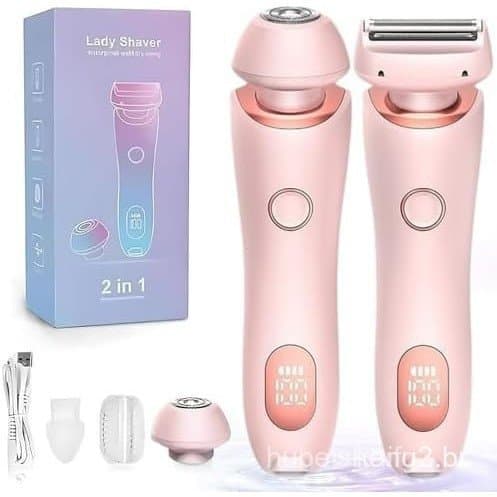 Removedor de pelos elétrico 2 em 1 para mulheres, adequado para as pernas, à prova d'água, adequado para uso em pele sec