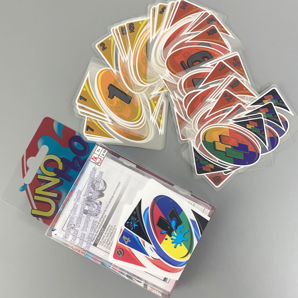 2026 novo estilo transparente uno cartão PVC cristal uno jogo de tabuleiro clássico jogo de tabuleiro entretenimento à p