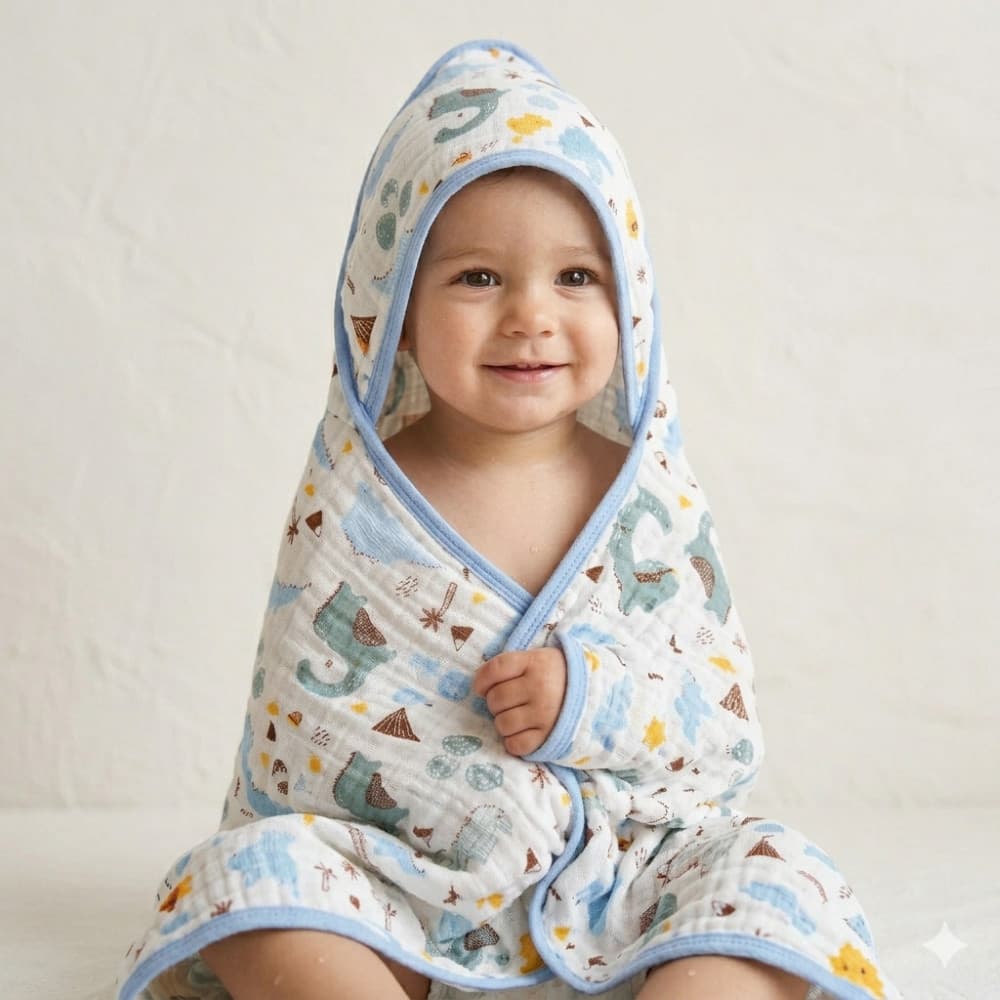 Kit 2 Toalha  Banho Bebe Fralda Soft Capuz 100% Algodão Enxoval Menino Menina Macia e Grossa