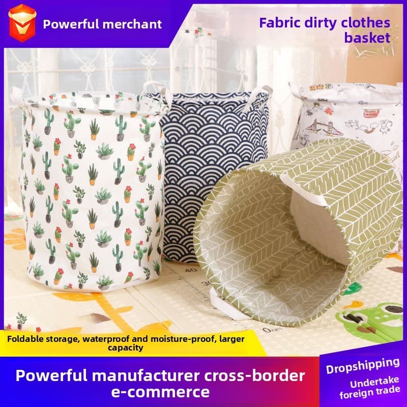 Cesto de roupas sujas de tecido para casa Cesto de roupas sujas Cesto de armazenamento doméstico Balde de lavanderia Arm