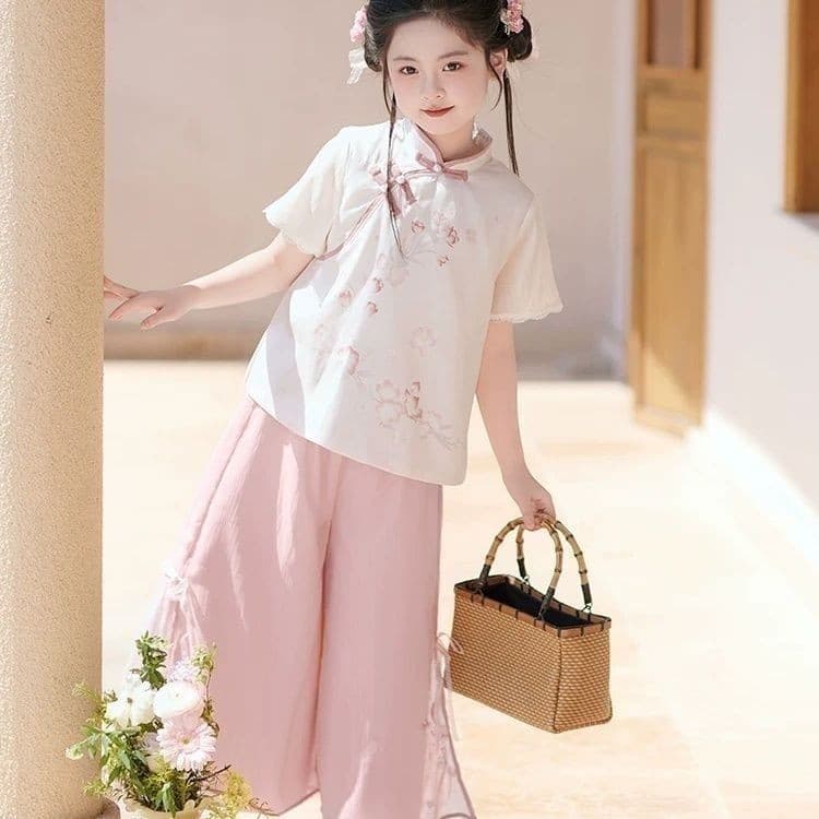 [WDF] Terno Tang estilo chinês para meninas, estilo antigo, Super fada, manga comprida, estilo chinês, Festival do meio