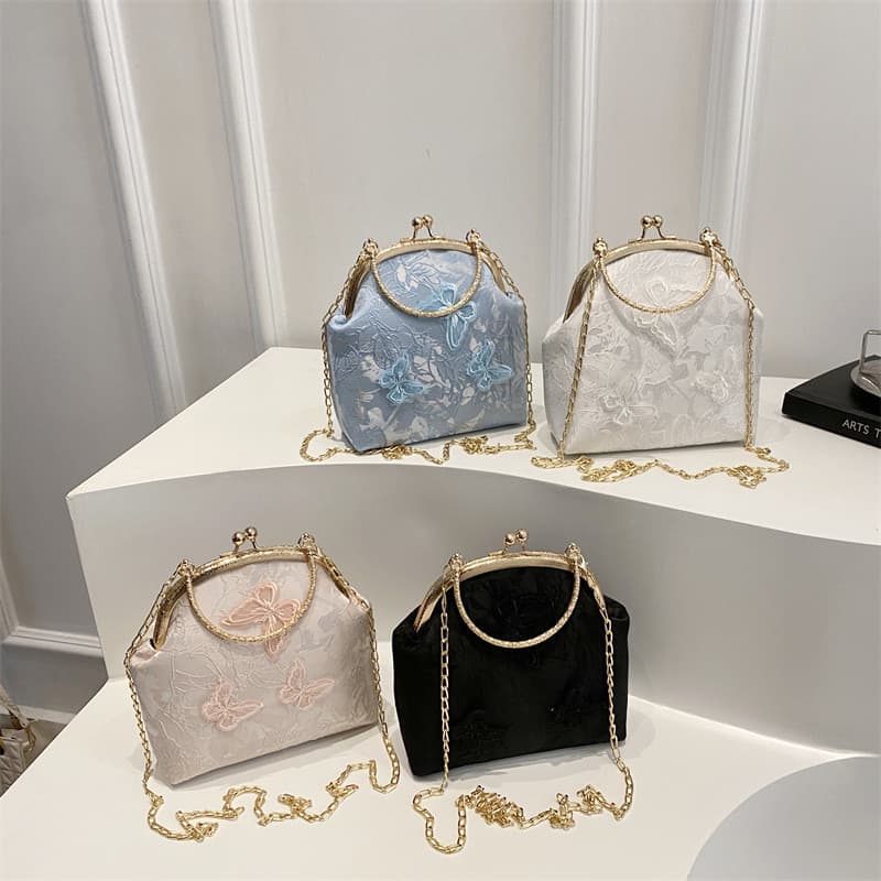 Nova bolsa pequena estilo chinês, modelo 2025, bolsa de mão estilo Hanfu cheongsam, bolsa artística de ombro e tr