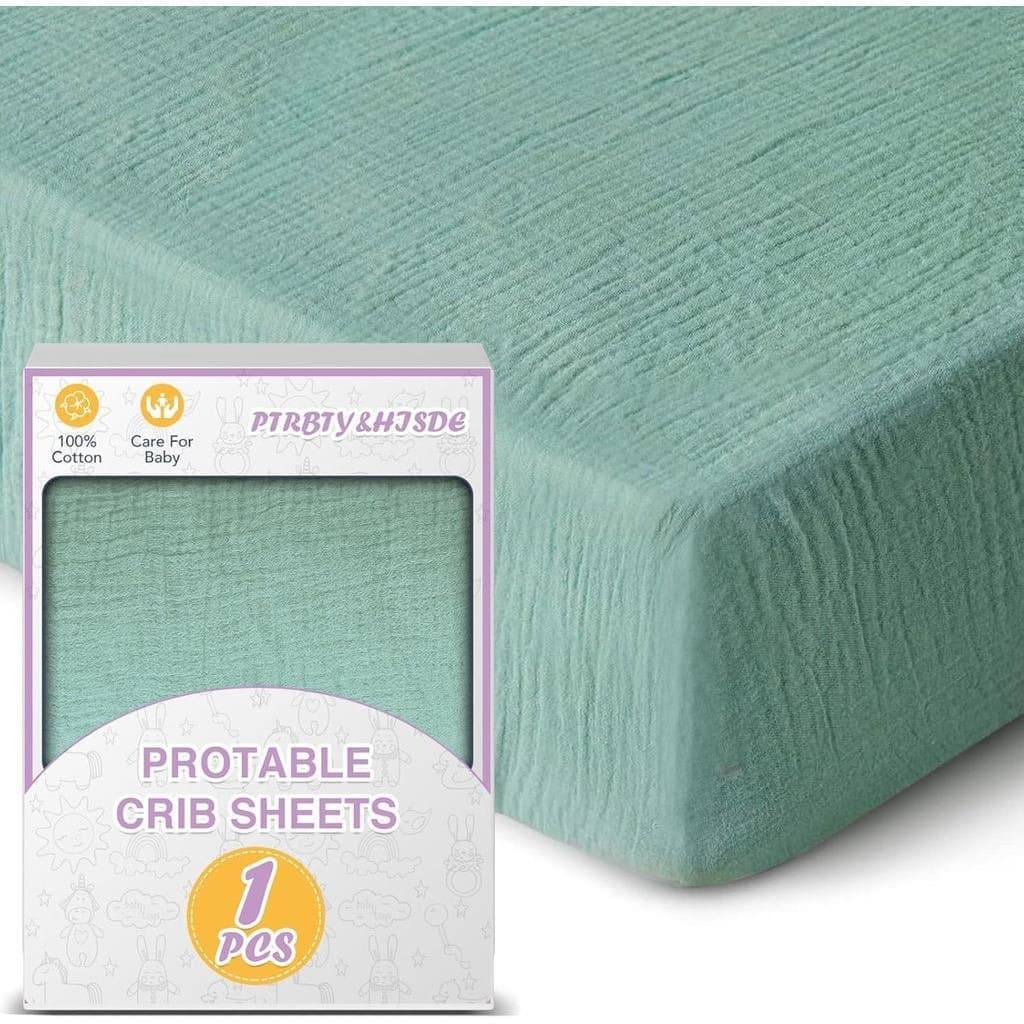 Lençóis de gaze para meninos e meninas PTRBTY&HISDE, lençóis de berço para bebês, lençóis macios para berço de beb
