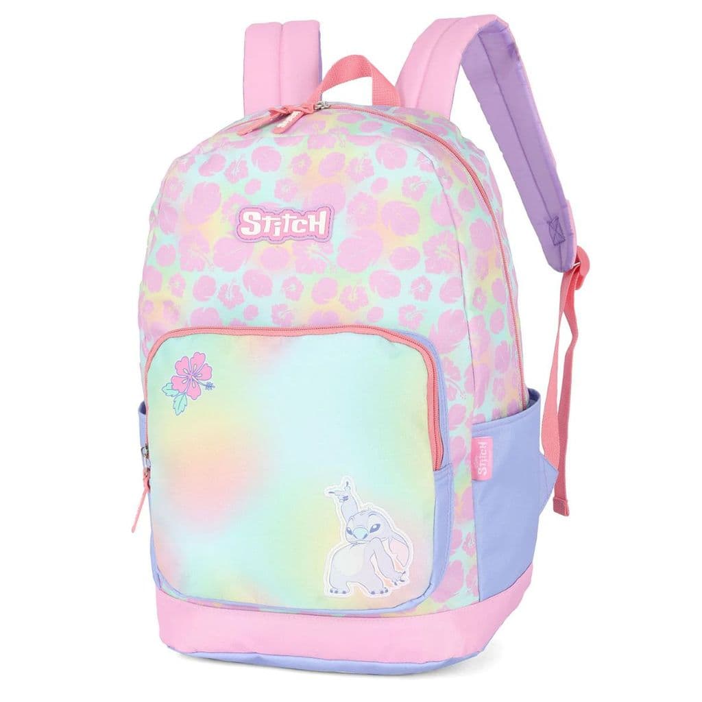 Mochila Costas Menina Infantil Surf Stitch Disney Escolar Roxo Luxcel