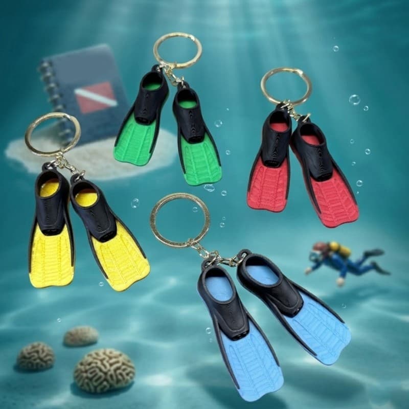 Nevʚ ɞ Charme Compacto Para Bolsa Barbatana Mergulho E Chaveiro Amantes Do Oceano