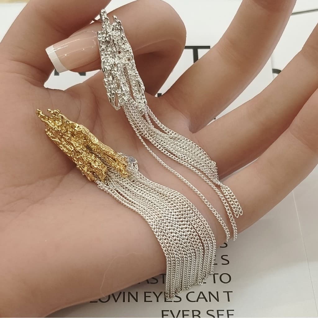 Europeu americano Metal trigo orelha borla brincos único Design de moda brincos nicho luz luxo High-End brincos feminino