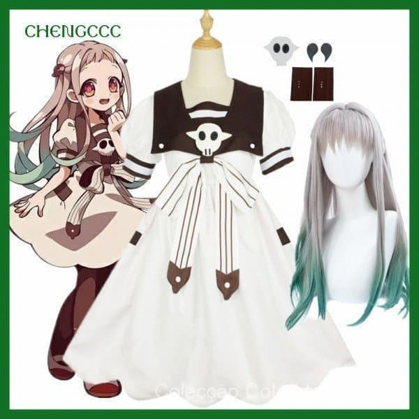 Cosplay Hanako-kun Nene Yashiro, Fantasia de Cosplay, Vestido, Acessórios de Anime, Perucas, Halloween HDIC 0EZR XAE9