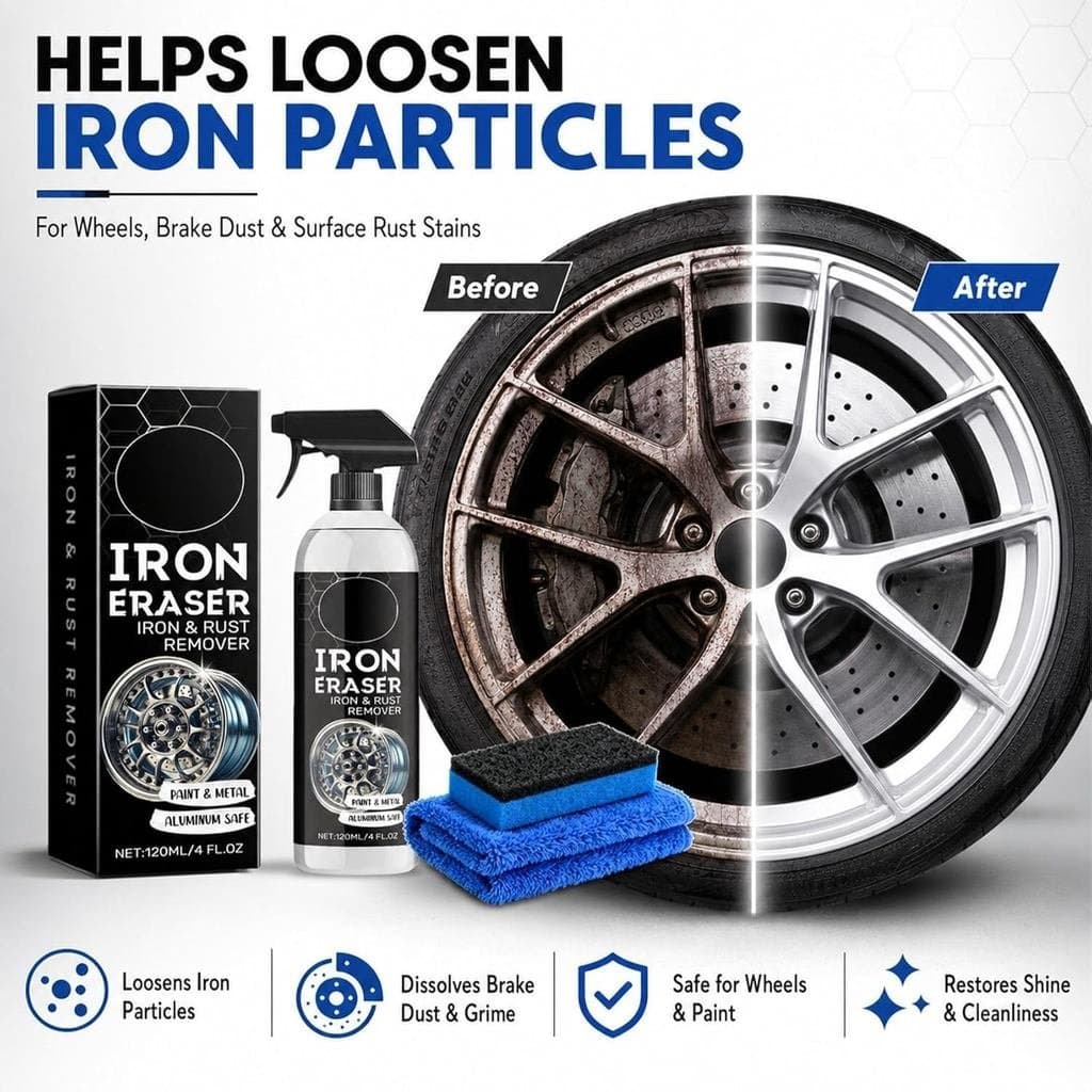LanenowIronEraserIronandRustRemoverSpray para Limpeza de Rodas de Carro, Pintura, Poeira de Freio e Superfícies Metálica