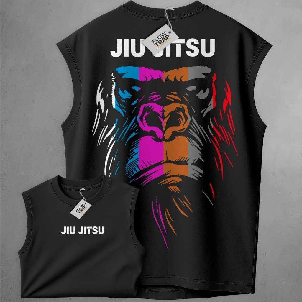 Regata Oversized Masculina Jiu Jitsu Streetwear Gorilla Faixas Graduação Academia Treino Fitness Algodão Premium