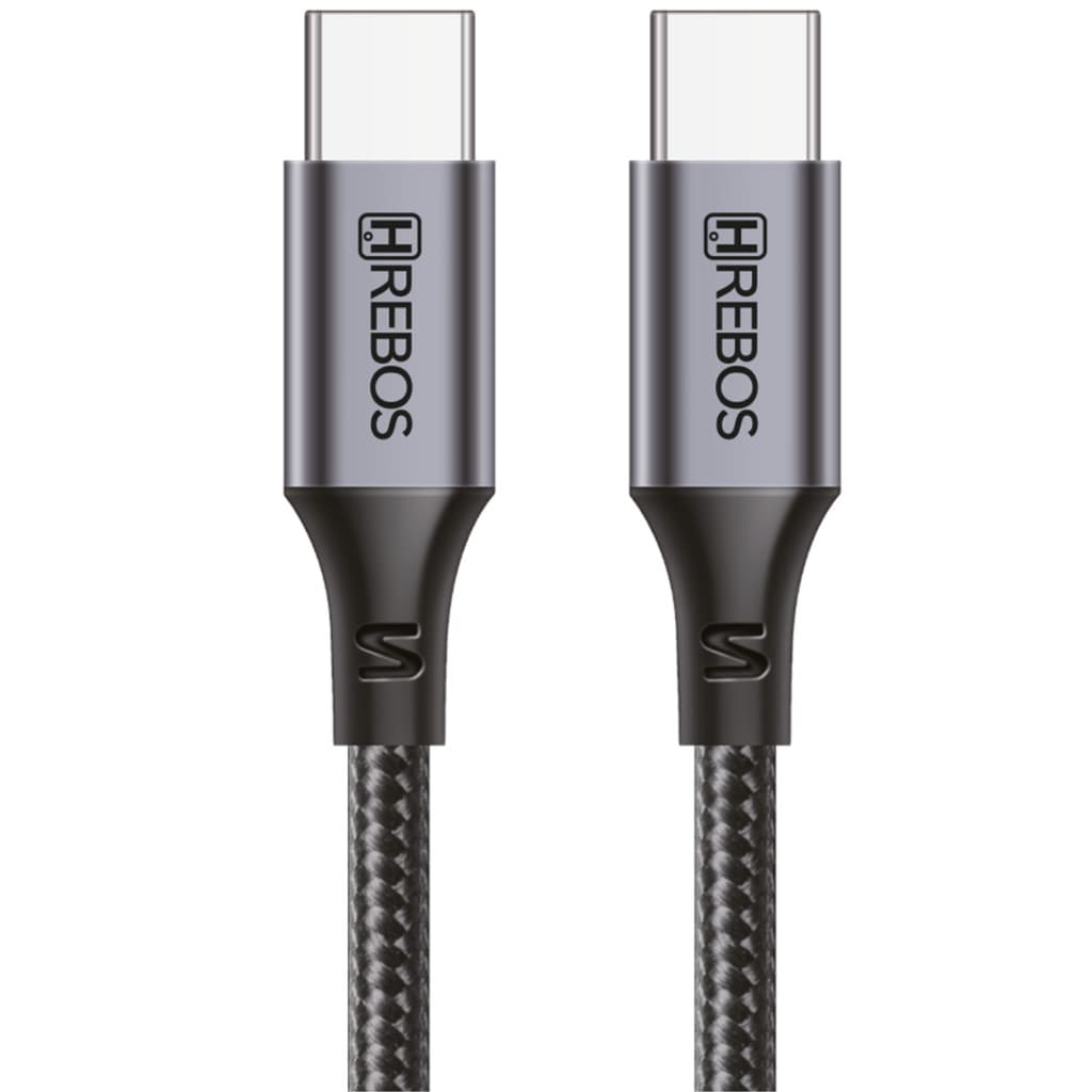 Cabo USB C para USB C 100W Turbo Premium Midnight 1 Metro Hrebos CB 362C - PRETO