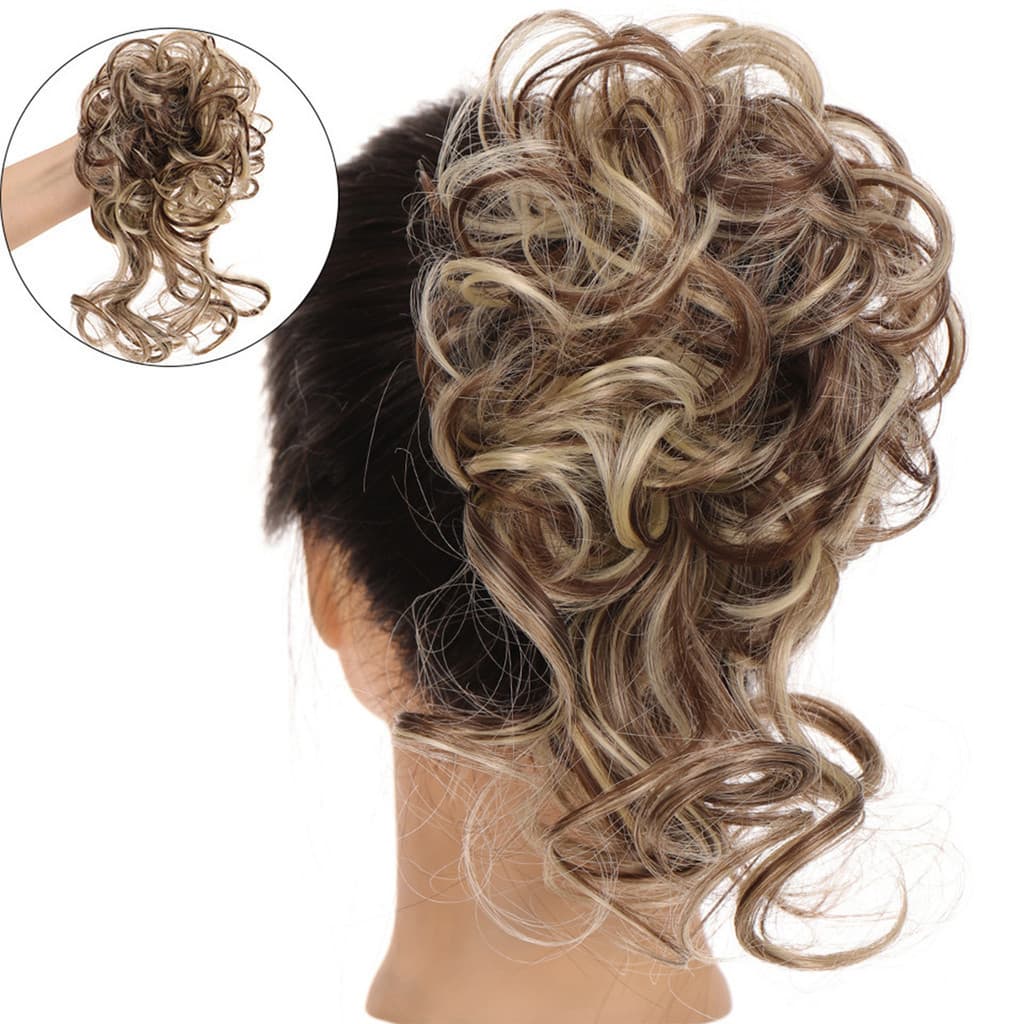 Acessório de Cabelo em Forma de Coque Encaracolado e Volumoso, Acessório de Cabelo com Aparência Natural para Penteados