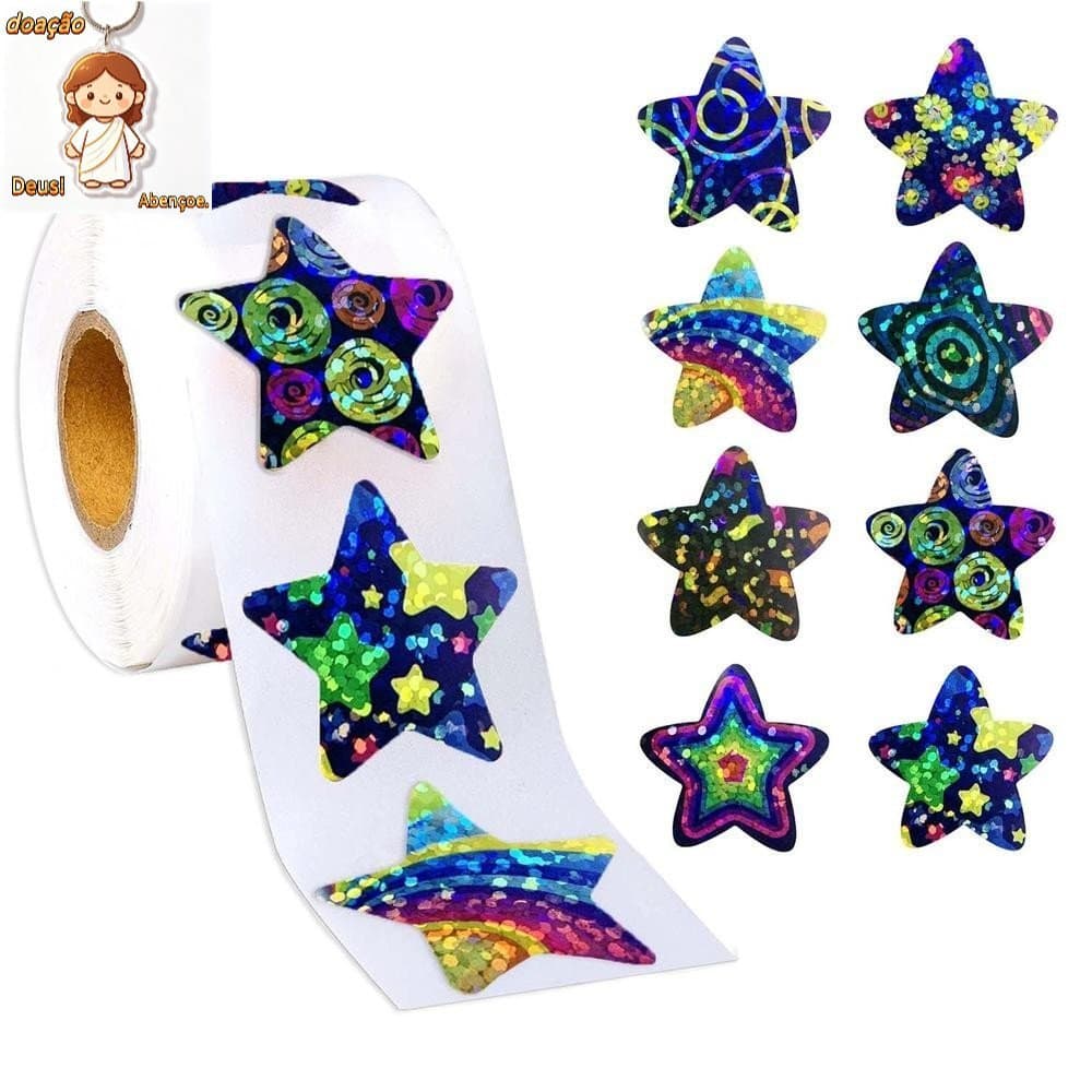 500pcs/Roll Adesivos Estrela Multicores Pequenos Coloridos Autocolantes Para Crianças Professores Recompensa Suprimentos
