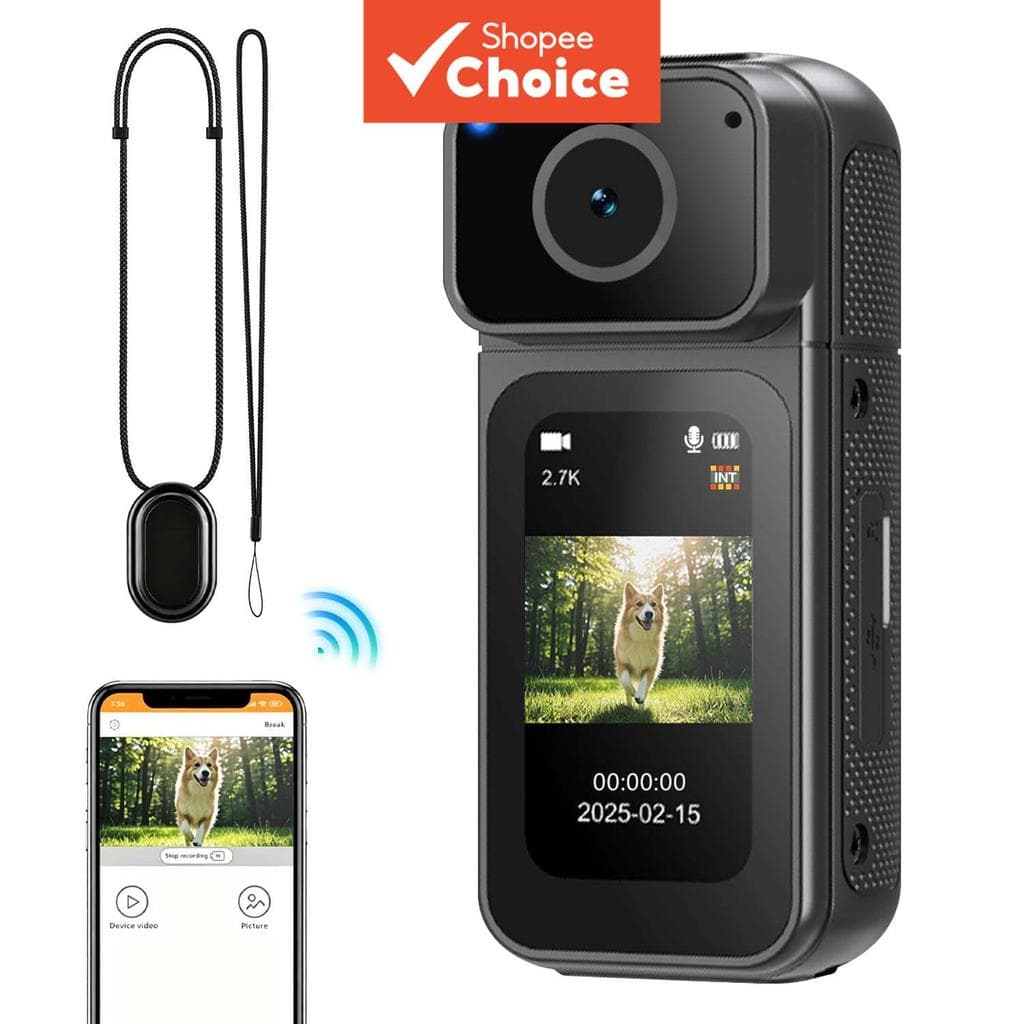 Câmera Mini de Polegar Portátil com Vídeo, Função WiFi e Time Lapse, para Filmar Animais de Estimação e Viagens