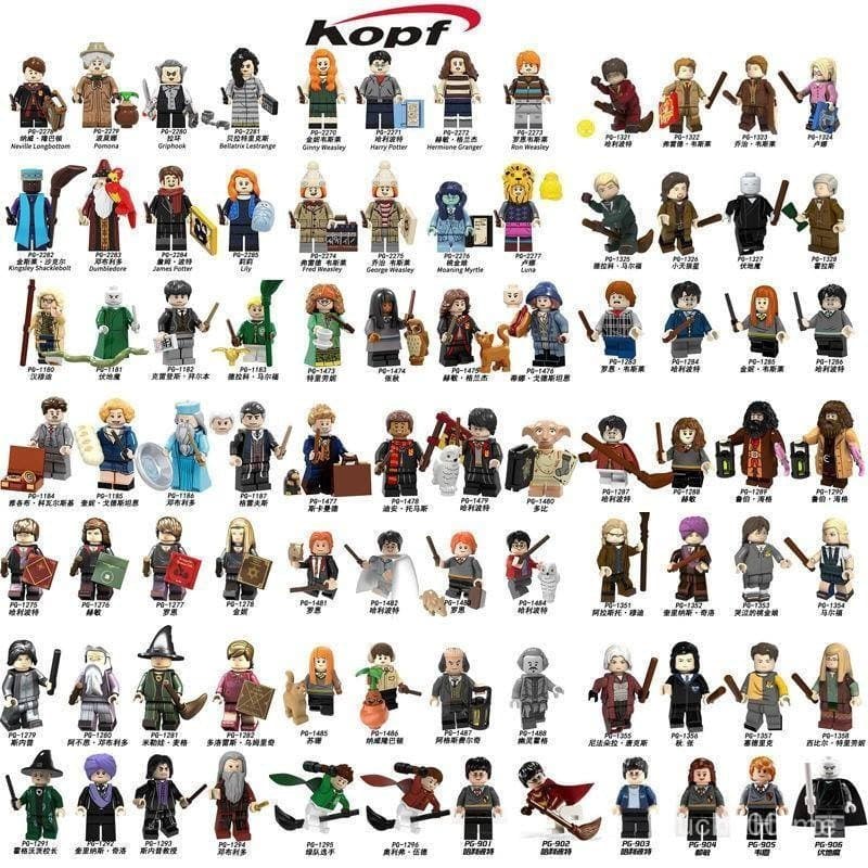 Coleção de Personagens de Harry Potter, Brinquedos Educativos Montáveis da Volkswagen para Crianças em Blocos de Constru