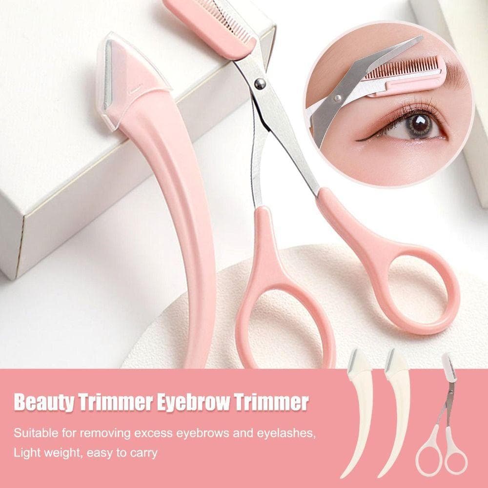 Mxfashion Tesoura De Sobrancelha Com Pente Rosto Navalha Remoção De Pêlos Faciais Clipper Beleza Feminino Aparar
