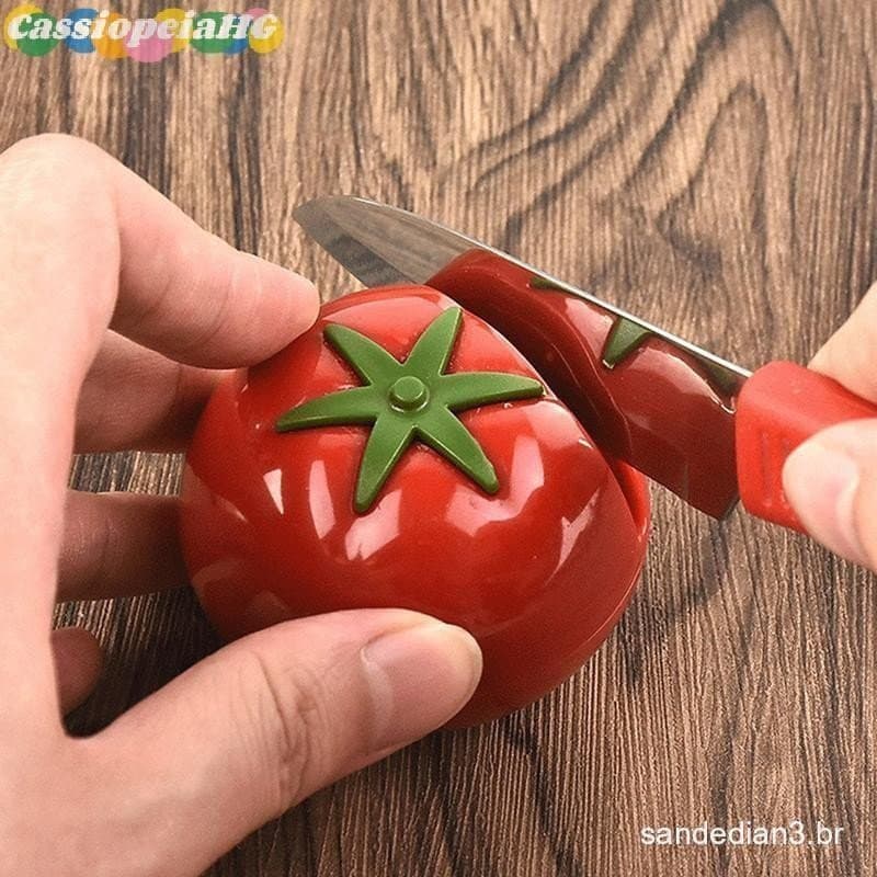 (Cassiopeiahg) 1 Unidade , Afiador De Facas , Ferramentas Para Mini Pedra De Amolar Criativa Fofa Em Formato De Tomate U