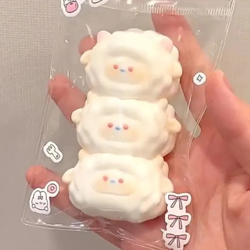 Bonito Três Flores Gatinho Squeeze Brinquedos Textura Cremosa Costurado Borda Design Super Macio E Lento Rebote Criativo