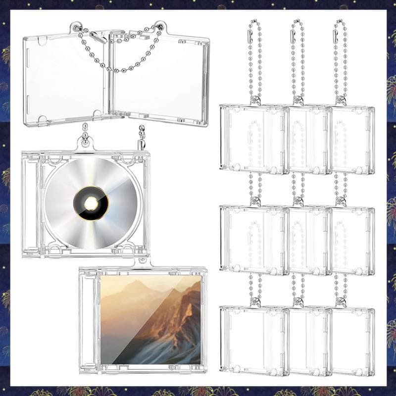 10 Pçs Mini Cd Chaveiro Álbum Casos De Plástico DVD Capa Em Massa Jóia Música Branco Suporte De Disco Compacto