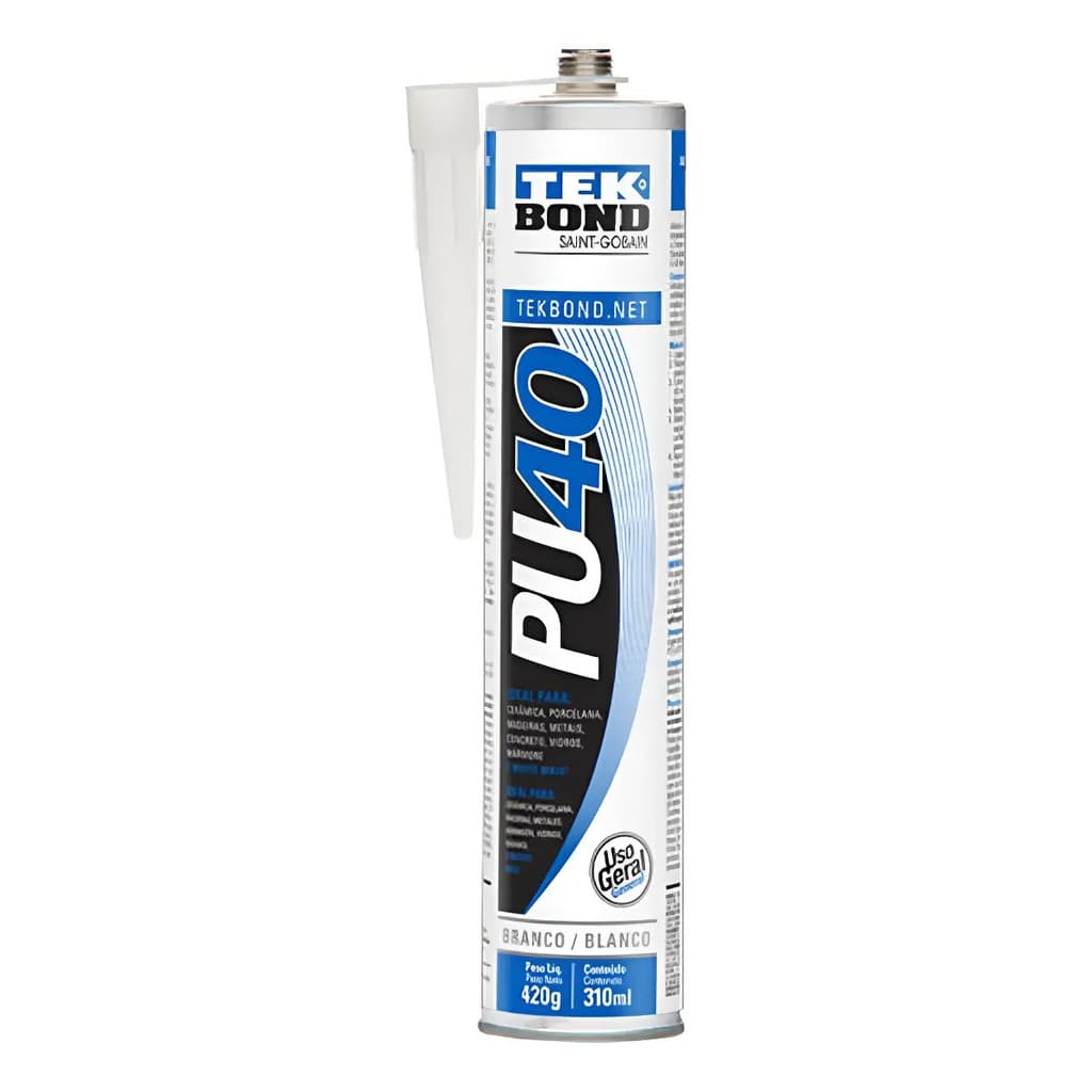 Selante De Poliuretano Pu40 Cartucho Tek Bond 420g Cor Branco