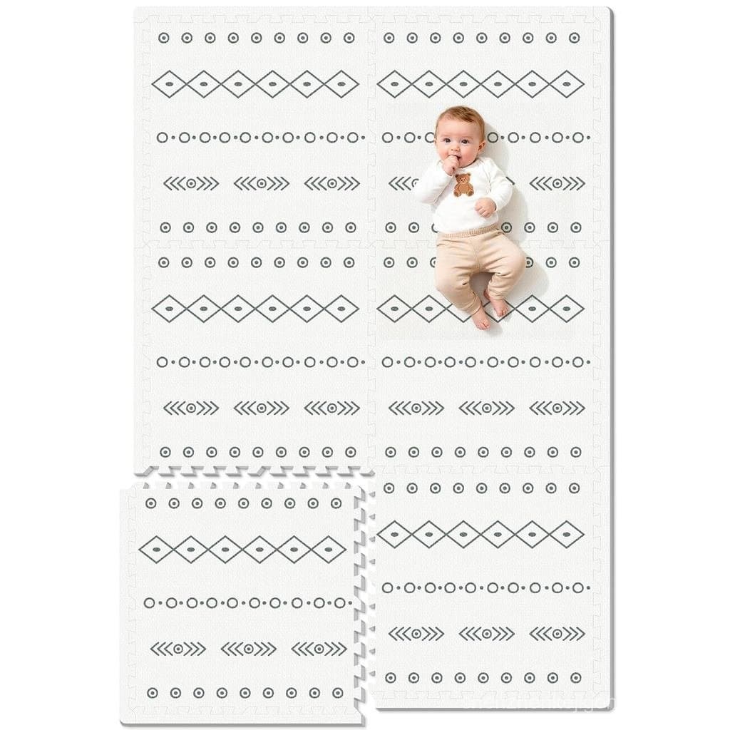 Tapete de Atividades para Bebês PIGLOG, 72"x 48" Tapete de Engate para Bebês e Crianças com Peças de Piso Interligadas,