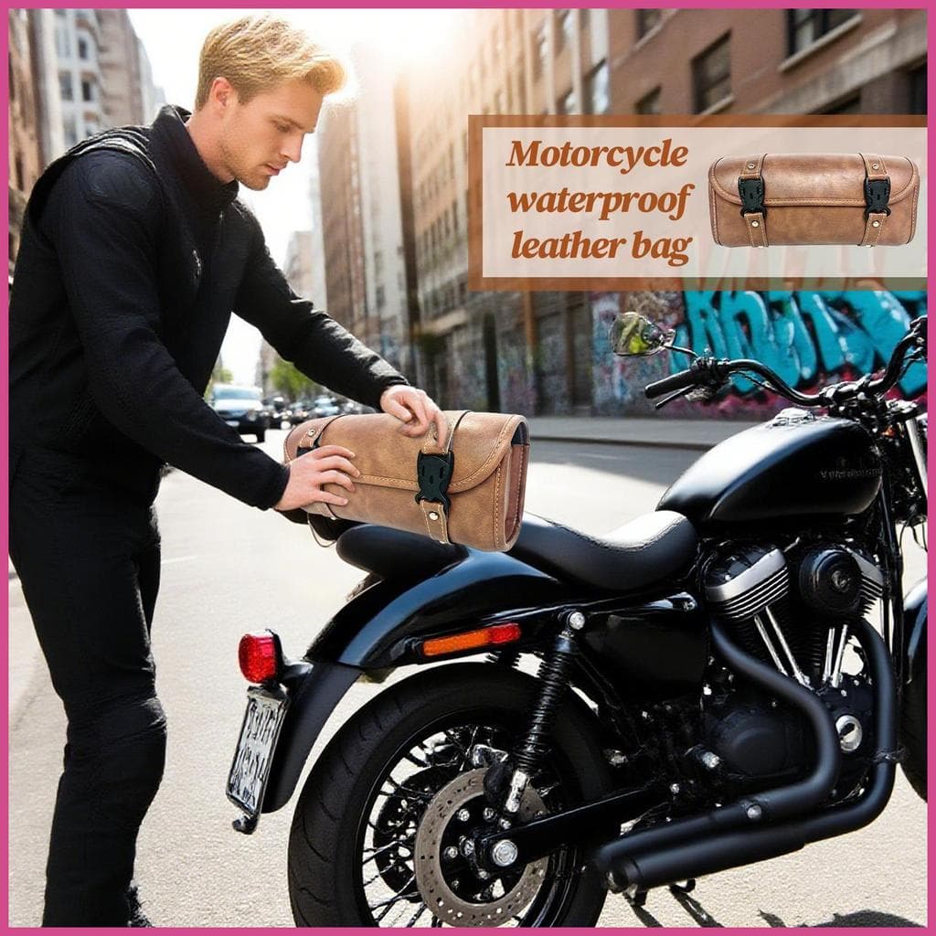 Bolsa Traseira Para Motocicleta , De Couro , Organizador De Armazenamento Traseiro , Equipamento Bagagem Ao Ar Livre mub