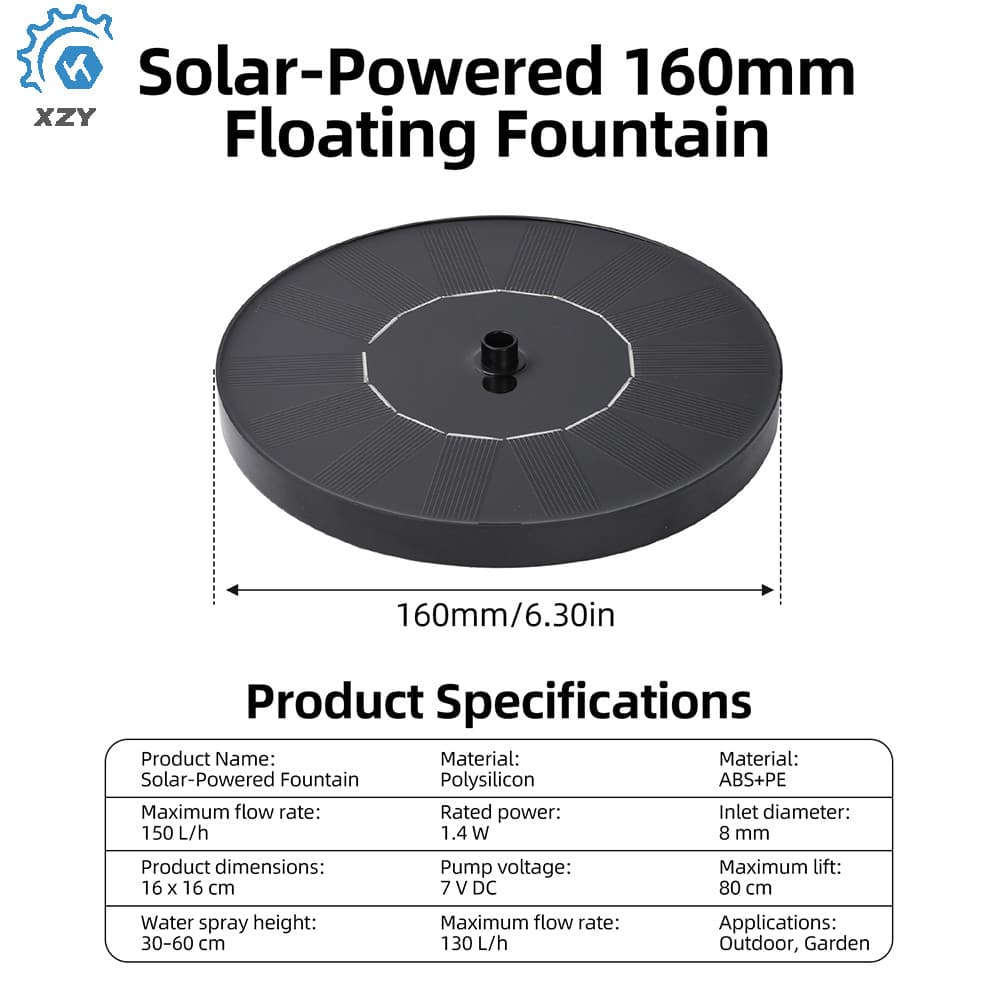 Bomba De Fonte Circular Solar DC7V Para Circulação Aerador Jardim Rockery Sprinkler Tanque De Água Da Lagoa De Peixes