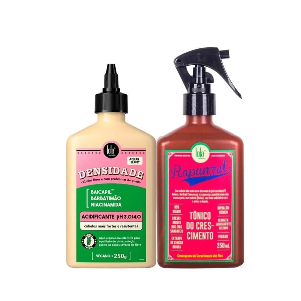 Kit Tônico de Crescimento Rapunzel + Acidificante Densidade - Lola Cosmetics