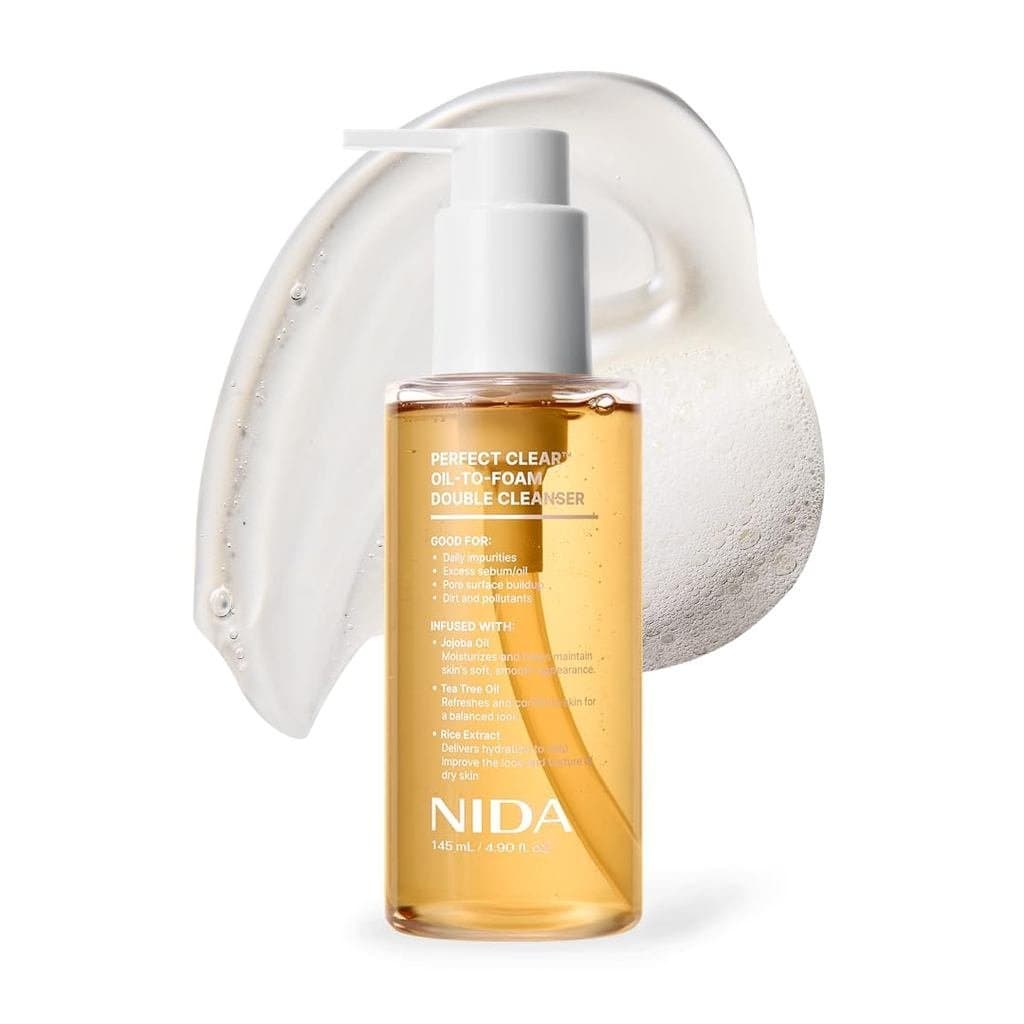 NIDA Perfeitamente Transparente ™ Leite de Duplo Ativado por Óleo | Óleo de jojoba, óleo de melaleuca, extrato d