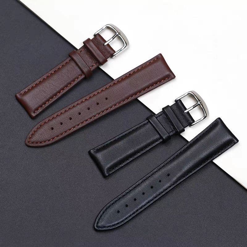 [Alça] Pulseira de relógio de primeira camada de tecido liso masculino couro genuíno pulseira de relógio de couro macio