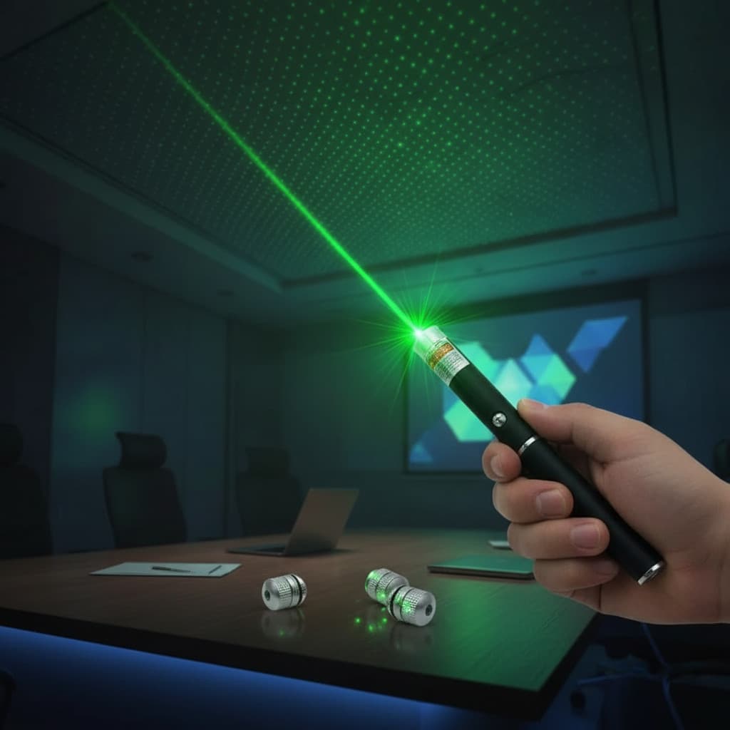 Ponteiro Laser Verde Premium Recarregável USB Alta Potência Alcance Prolongado Apresentações Au