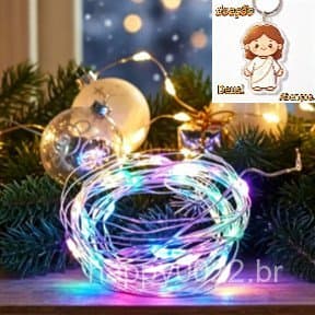 KIT C/20 Fio De Led Fio Fada 2m 30 LEDs Colorida Pilhar Decoração Promoção