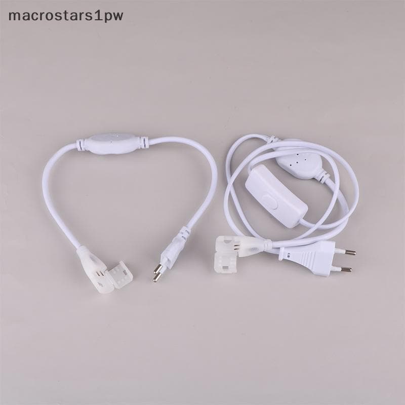 Plugue Da Ue Para 220v COB LED Strip Fonte De Alimentação Conector Rápido Com Cabo Interruptor Botão IP67 10mm Tira