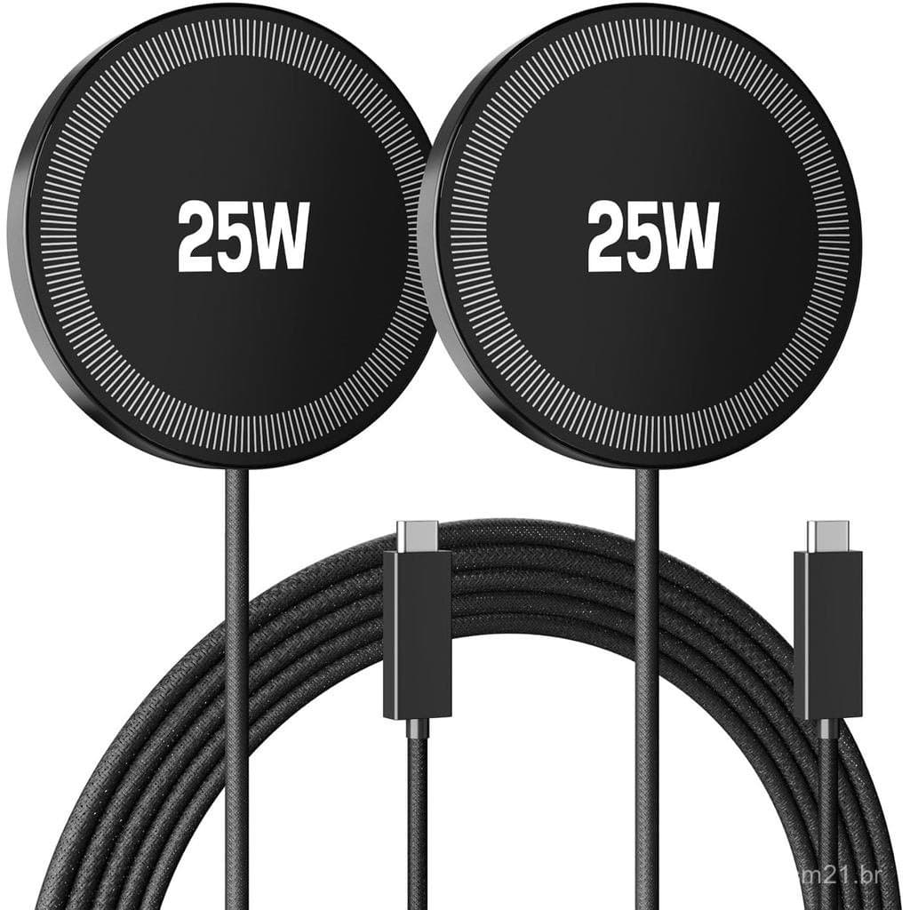 Carregador Sem Fio Magnético de 25W: Base de Carregamento Rápido para 17 16 15 14 13 12 Pro Max, Samsung Galaxy S26 S25,