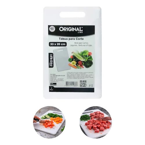 Tábua De Corte Polietileno Carnes Legumes Frutas 33 X 20 Cm anti fungos