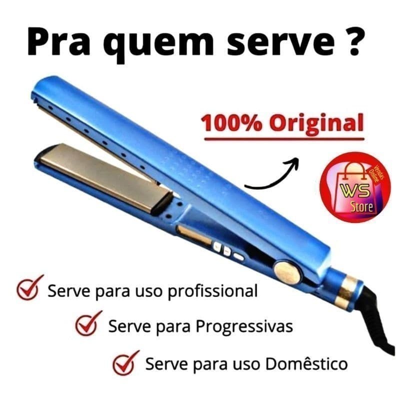 Prancha Chapinha Alisadora Cabelo Progressiva Profissional Nano Titanium Digital Bivolt