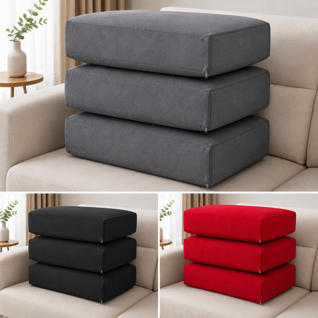 kit 3 capas almofadas em suede medidas 90x50x15cm com ziper