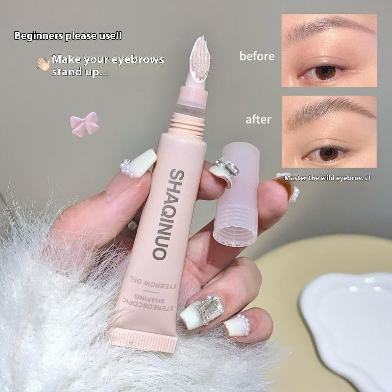 (WHDR) 6.8g 3D Brow Gel À Prova D'água De Manchas E Modelagem De Sobrancelha Com Pincel De Silicone Suporte De Longa Dur