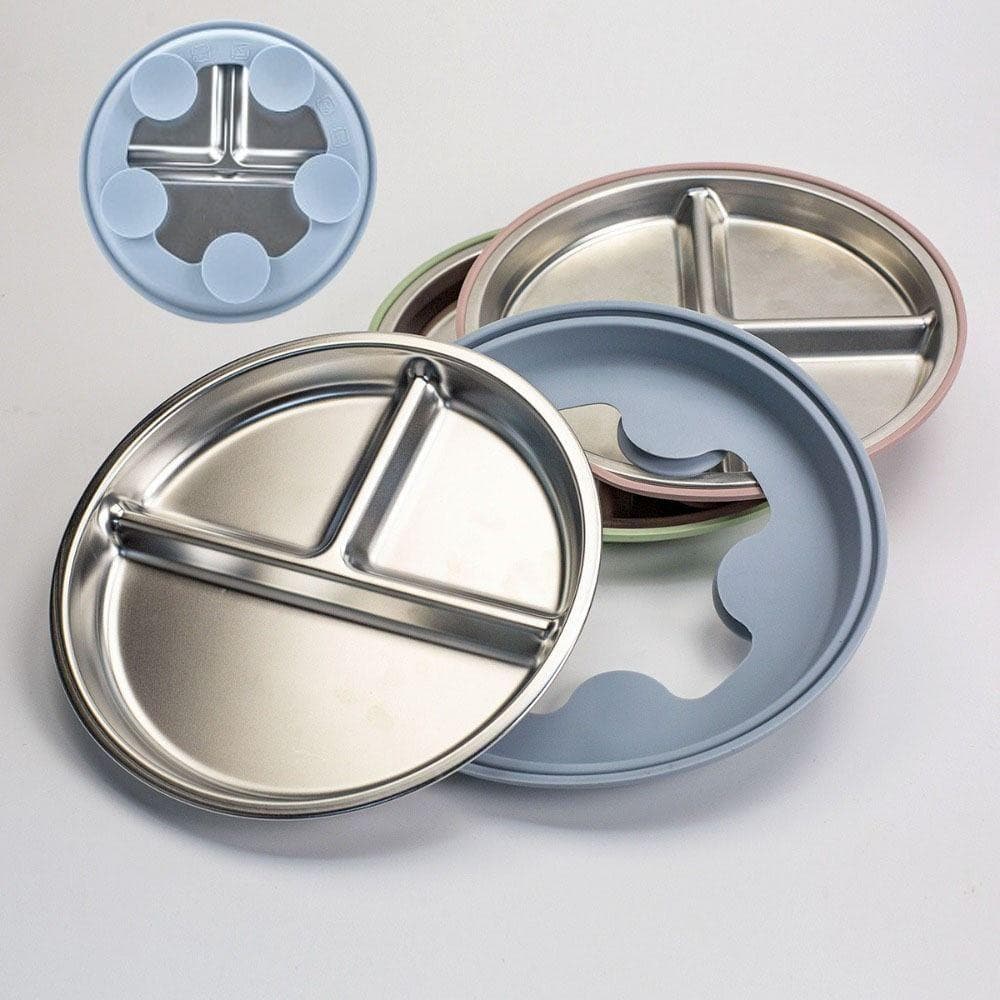 Pratos Infantis De 3 Grades , Prato De Jantar Com Ventosa Para Bebê Design Dividido Antiderrapante , Anti-Queda