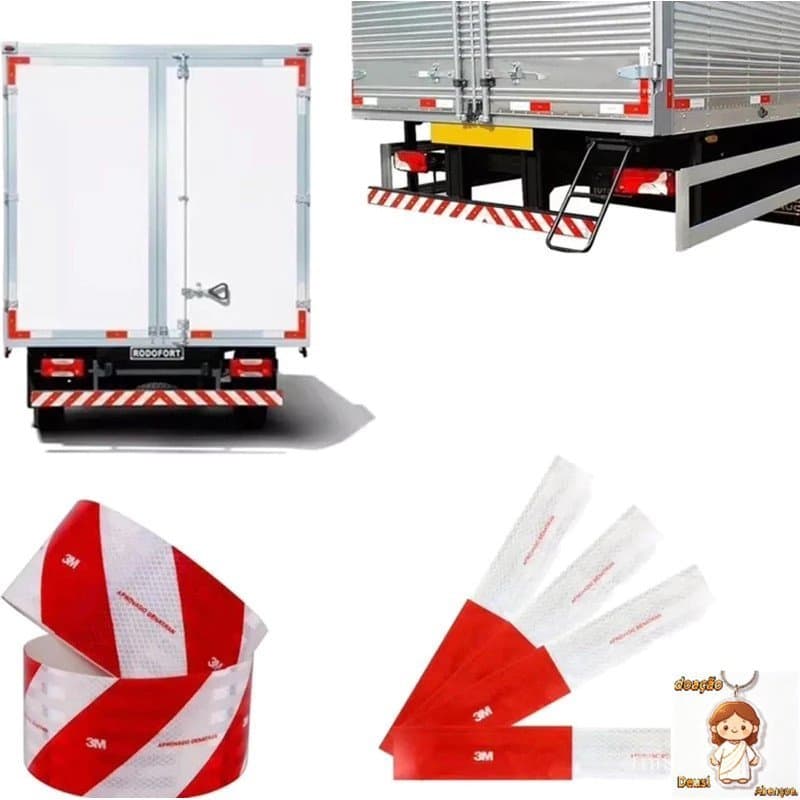 Kit 2/1 Faixa Refletiva Pára-choque + 20 Lateral Caminhão 3M samba
