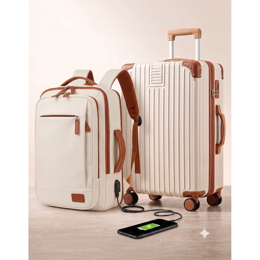 KIT Mala de Viagem e Mochila Executiva Notebook Expansível