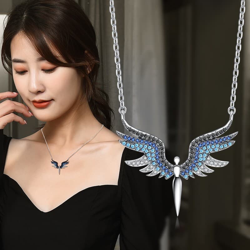 Colar de asas de anjo mais vendido internacionalmente para homens e mulheres, com design criativo de corrente para claví