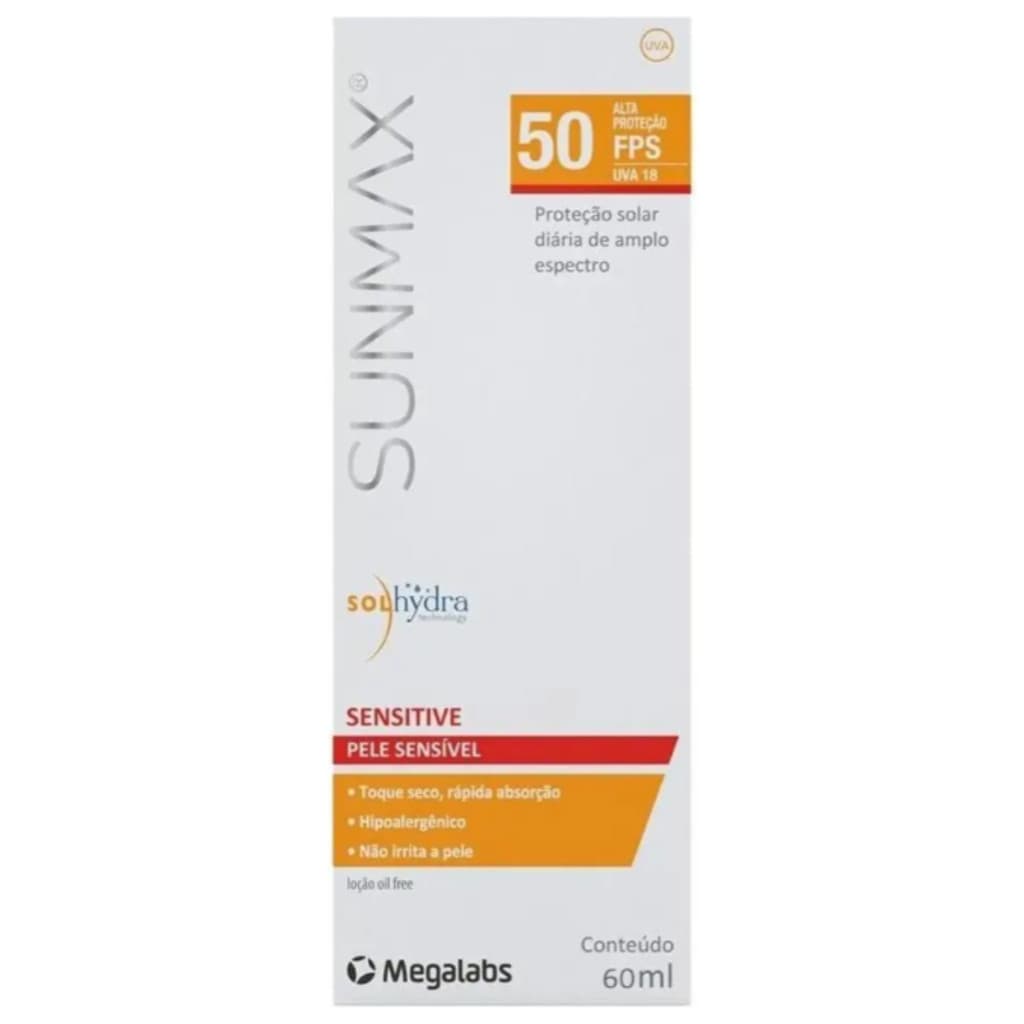 Protetor Solar Facial Sunmax FPS 50 60ml Oil Free P.Sensível