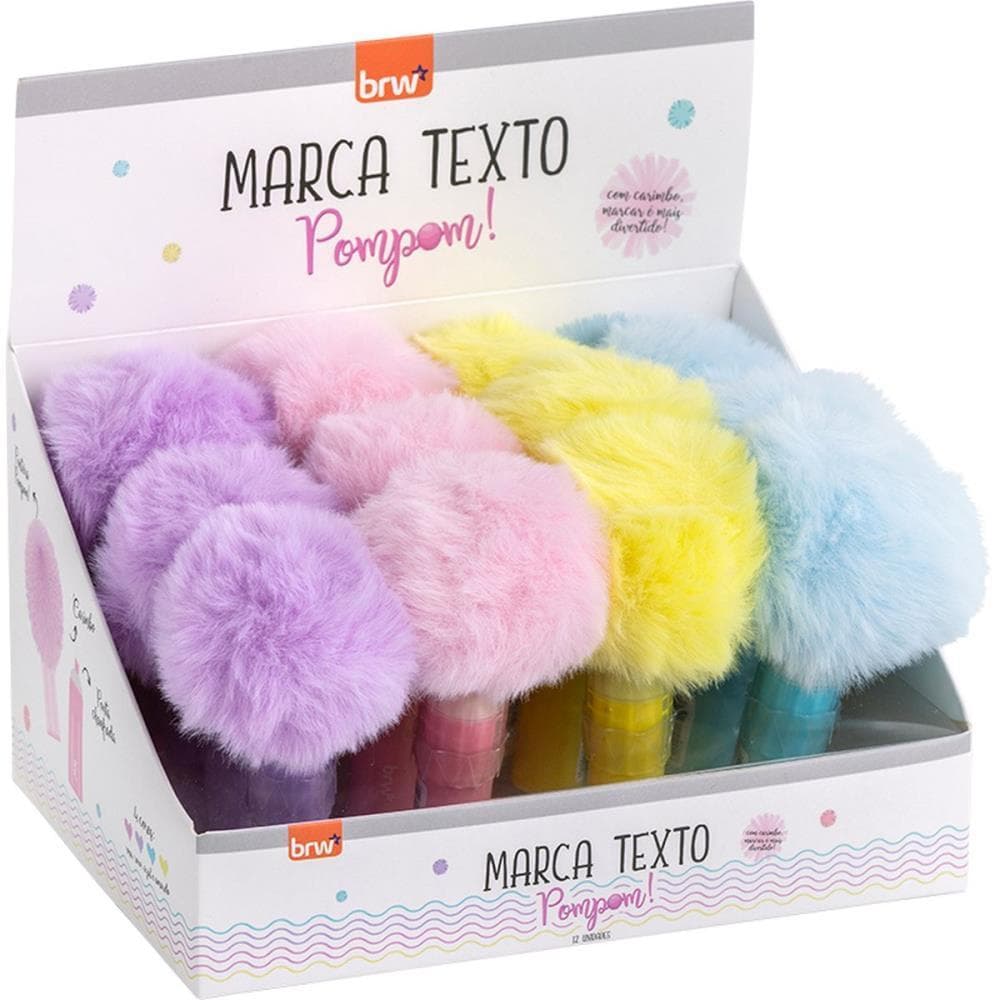 Caneta Marca Texto Divertido Pompom 4 Cores DP.C/12